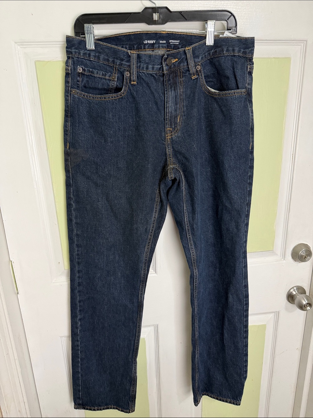 Old Navy Men's Straight Jeans in Dark Blue Denim